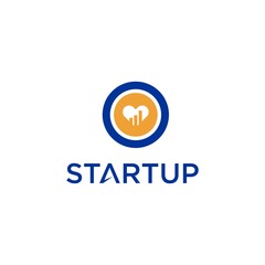 Hearth Love Startup Logo. Begin, Embark, and Grow with Modern, Minimalist Design. Creative Concept for Business Identity and Corporate Branding.