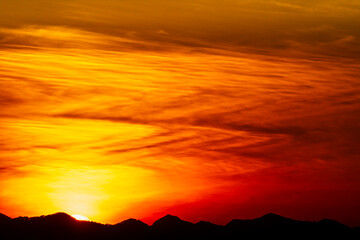 Silhouetted Horizon at Sunset, sunrise