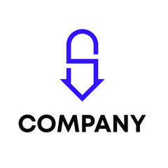 S down logo design