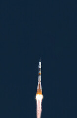 Dramatic rocket launch.  The elements of this image furnished by NASA.