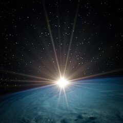 Planet earth and fascinating sunrise. The elements of this image furnished by NASA.