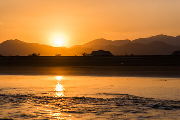 Beautiful sunset over the mountains