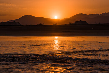 Beautiful sunset over the mountains