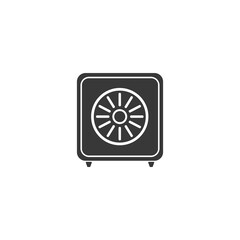 Bank safe icon. linear style closed safe isolated. Security single isolated modern 