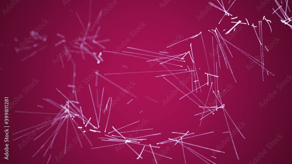 Aufkleber abstract multicolor glowing lines and light particles on a dark red background. 3d rendering colorfu