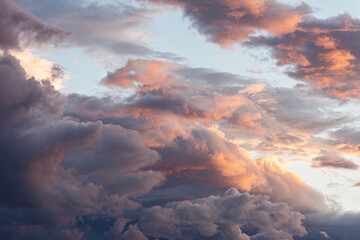Cloudy sky. Dramatic cloudy sky as abstract background.