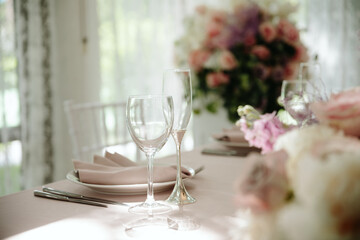 Wedding decor. Beautiful event venue. Creative decoration
