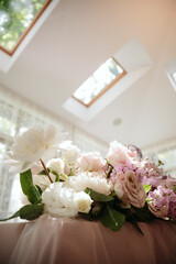 Wedding decor. Beautiful event venue. Creative decoration

