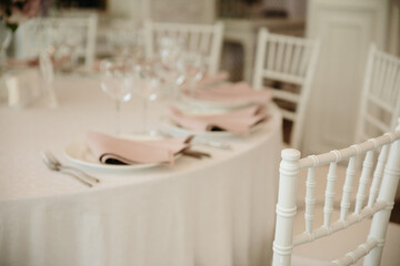 Wedding decor. Beautiful event venue. Creative decoration
