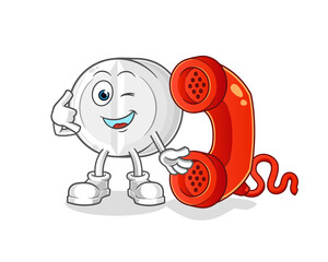 medicine call mascot. cartoon vector