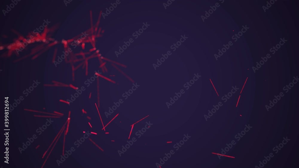 Aufkleber abstract multicolor glowing lines and light particles on a dark blue background. 3d rendering colorf