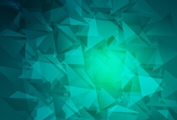 Light Green vector gradient triangles texture.