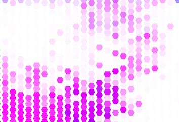 Light Pink vector background with hexagons.