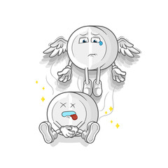 medicine spirit leaves the body mascot. cartoon vector