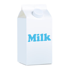 Carton package box of milk on white background isolation