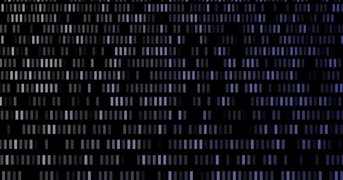 Abstract background concept for data network and analysis. Grid of glowing bright point and geometric pattern moving on dark background. Technology data visualization transfer. Connection and network