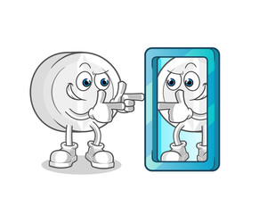 medicine looking into mirror cartoon. cartoon mascot vector