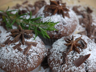 Winterliche Schokoladenmuffins