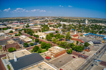 Aerial view of the Agricultural Hub and town of Dalhart, Texas
