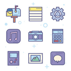 Digital marketing icons bundle vector design