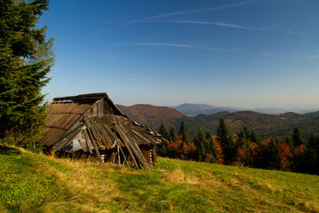 barn in the mountains