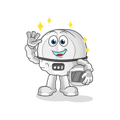 medicine astronaut waving character. cartoon mascot vector