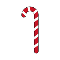 Isolated christmas candy icon. Candy stick. Vector illustration