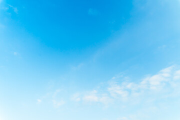 Blue sky with white cloud. Beautiful sky background and wallpaper. Clear day and good weather in the evening. bright,Thailand-Malaysia border.