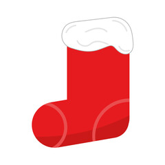 Isolated red christmas sock icon. Vector illustration