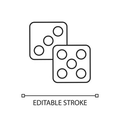 Lottery linear icon. Board games, traditional entertainment attribute thin line customizable illustration. Contour symbol. Gambling, game of chance. Vector isolated outline drawing. Editable stroke