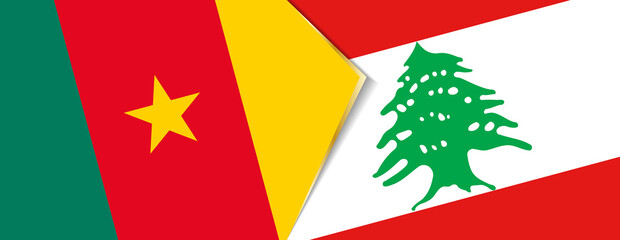 Cameroon and Lebanon flags, two vector flags.