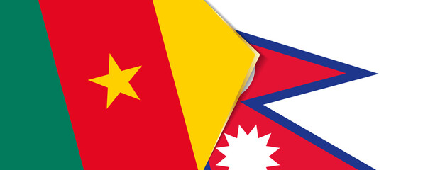 Cameroon and Nepal flags, two vector flags.