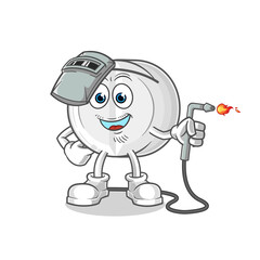 medicine welder mascot. cartoon vector