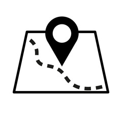 Point on the map icon. Tourism vacation symbol. Travel stock illustration. isolated on white background. Vector eps10