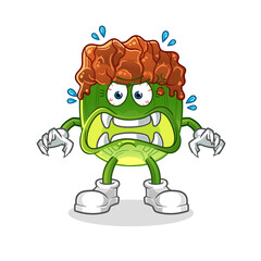 lettuce with bulgogi sauce monster vector. cartoon character