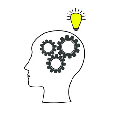 head with gears and a light bulb concept. Innovation icon. Simple element from digital disruption collection. Filled Innovation icon for templates, infographics and more. Vector