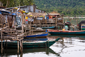 Fototapeta na wymiar small villages on the island of Phu Quoc, Vietnam, Asia