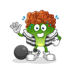 lettuce with bulgogi sauce criminal vector. cartoon character