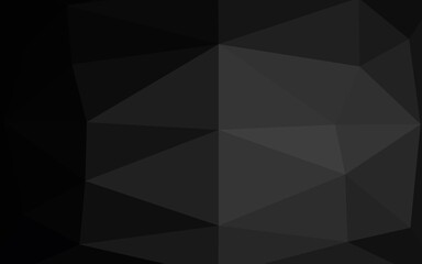 Dark Black vector polygon abstract backdrop.