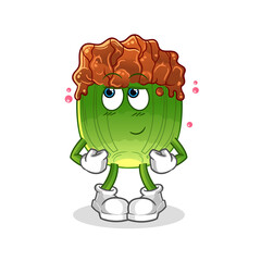 lettuce with bulgogi sauce shy vector. cartoon character