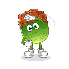 lettuce with bulgogi sauce stretching character. cartoon mascot vector