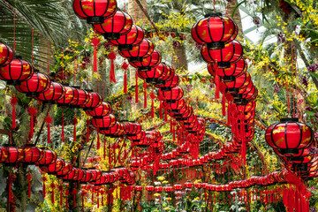 hanging red lanterns