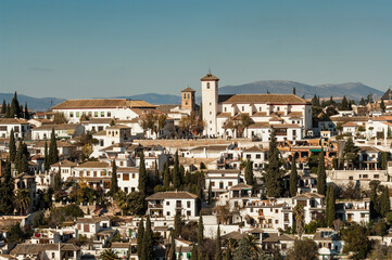Fototapeta na wymiar Panoramic view of the city of Granada, Spain.