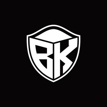 recommend clip art: BK Logo monogram shield shape with outline rounded design template