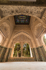 View of one of the rooms of the Alhambra in Granada.