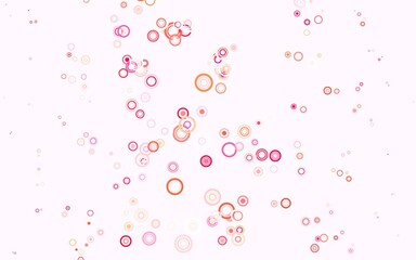 Light Red, Yellow vector texture with disks.