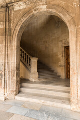 Stairs of the Palace of Charles V, Alhambra in Granada.