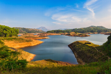 Fototapeta na wymiar View of the Landscape in Kulamavu, Idukki, Kerala, India