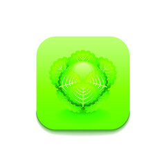 Green Cabbage Vegetable Food Logo Vector Symbol Icon Design Style