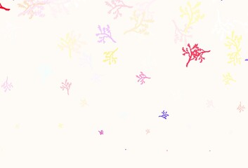 Light Multicolor vector doodle pattern with branches.